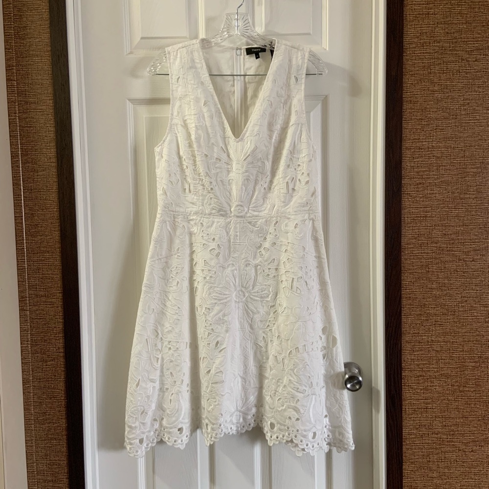 NWT Theory Jemion E White embroidered Eyelet Dress - Picture 1 of 8
